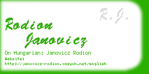 rodion janovicz business card